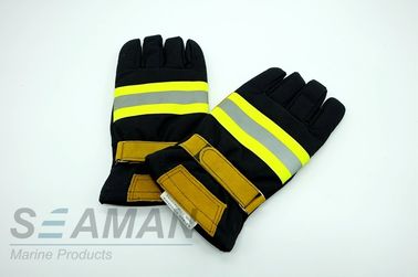 Équipements ignifuges de lutte contre l'incendie de gants protecteurs de pompier de cuir de fibre d'Aramid